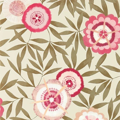 Komovi blomma tapet med rosa blommor och ljus bakgrund kuva