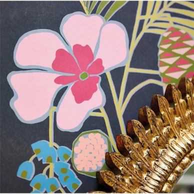 Salong blomma tapeter på svart bakgrund kuva