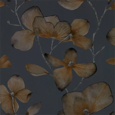 Blommingtapet Kienze Graphite/Gilver image