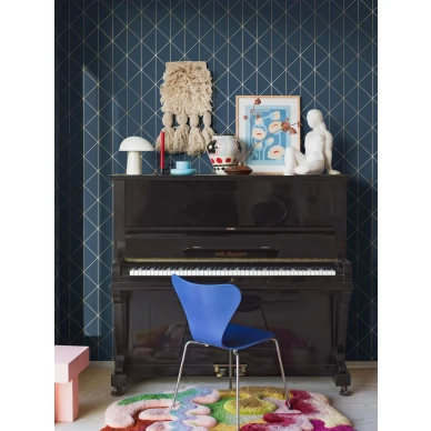 Borastapeter Diamonds tummansininen tapetti olohuoneeseen kuva