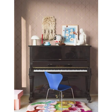 Borastapeter Diamonds vaalea roosa tapetti olohuoneessa kuva