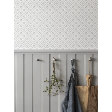 Sanduddin Veranta tapeter med retro romantiska grå blommor är väl lämpade för vestibul. image