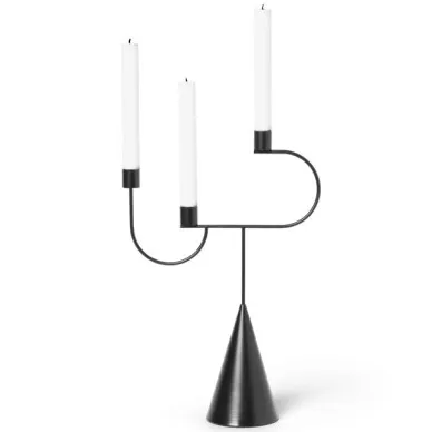 Ferm Living modern Avant Candelabra ljusstake i svart färg. image