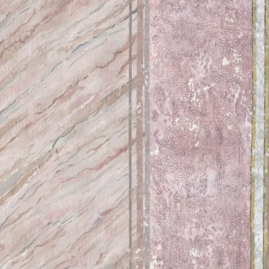 Foscari Fresco Scene vertikala randtapet med marmor mönster kuva