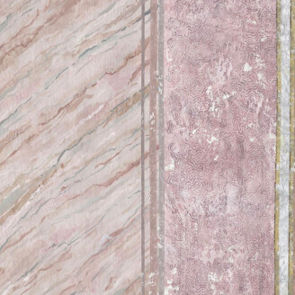 Foscari Fresco Scene vertikala randtapet med marmor mönster kuva