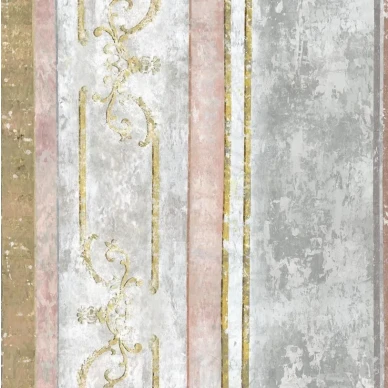 Foscari Fresco Scene vertikala randtapet med romantiskt mönster image