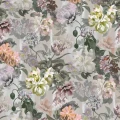 Romantisk blom- tapet Delft Flower Grande på vit bakgrund