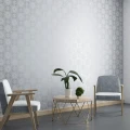 Pitsi harmaa hopea kuviollinen tapetti Sanduddilta 5338 5