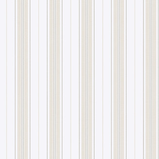 Hamnskär Stripe tapet på vit bakgrund med beige ränder image