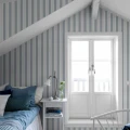 Hamnskär Stripe tapet på vit bakgrund med blå och röda ränder