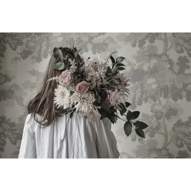 Raphaël trä tapet på vit bakgrund med grått mönster image