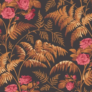 Rose musta ruskea ruusutapetti Cole Sonilta kuva