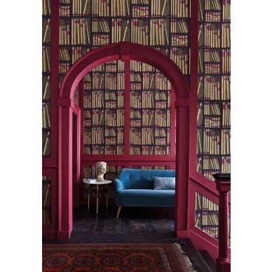 Cole & Son Ex Libris tapet Gold and Magenta kuva