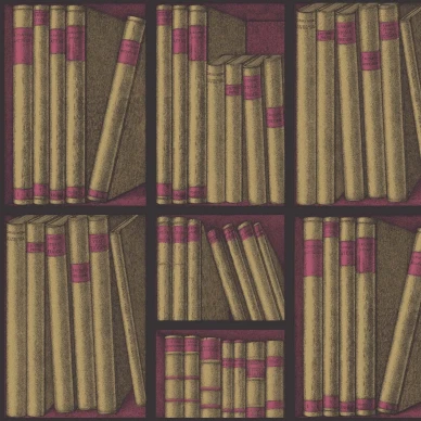 Cole & Son Ex Libris tapet Gold and Magenta kuva