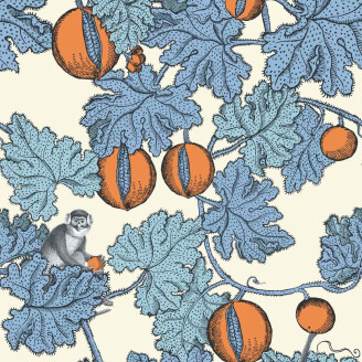 Cole & Son Frutto Proibito tapet Cerulean and Orange image