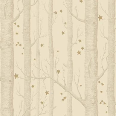 Cole & Son Woods & Stars trädtapet beige-guld image