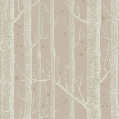 Cole & Son Woods & Stars trädtapet ljusbrun-brons kuva