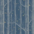 Cole & Son Woods & Stars trädtapet mörkblå-guld