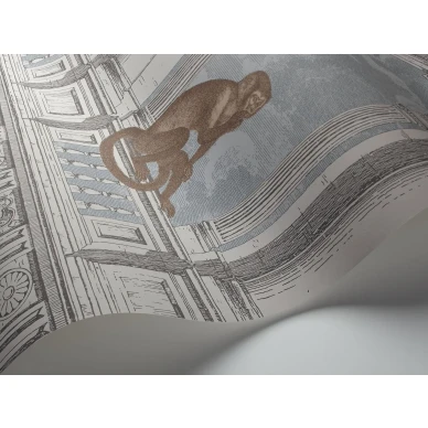 Cole et Sonin sininen harmaa talotapetti Procuratie con Vista 114 8015 kuva