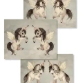 Mrs Mighetto Paper Friends Flying Ponies barngirlang