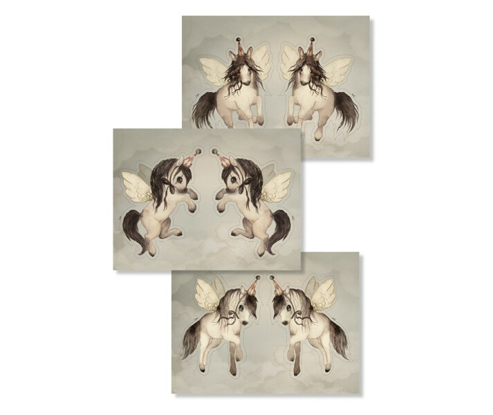 Mrs Mighetto Paper Friends Flying Ponies barngirlang image
