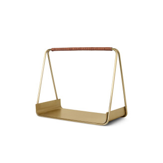 Ferm Living Port Wood Basket vedkorg Brass kuva