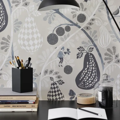 Fruitgarden harmaa hedelmatapetti Littlephantista image