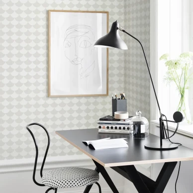 Waves harmaa graafinen tapetti tyohuoneeseen Littlephantilta image