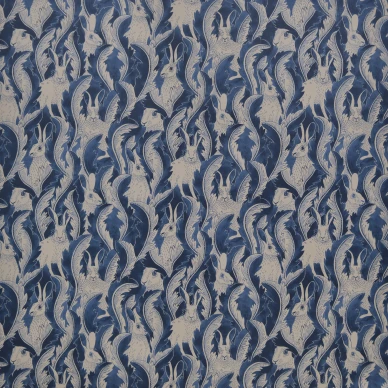 Hares in Hiding sininen elaintapetti Langelid von Bromssenilta Dark Denim image