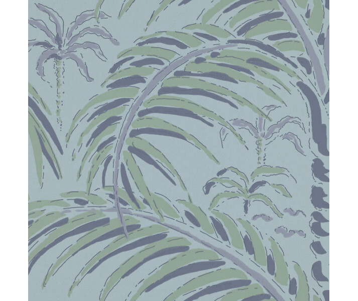 Palm House sininen palmutapetti Langelid von Bromssen Evening Blue Roller A kuva