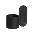 Art Candleholder oval musta kynttilanjalka OYOYlta
