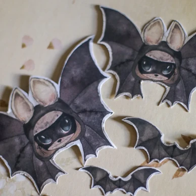 Paper Friends The Bats leikattavat lepakot lapsille Mrs Mighettolta image