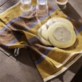 Hale Tea Towel vihrea ruskea raidallinen keittiopyyhe keittioon Ferm Livingilta
