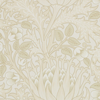 Artichoke beige kasvitapetti Morris Vellum kuva