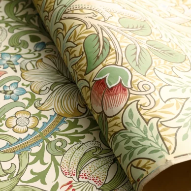 Golden Lily vihrea kukkatapetti Morrikselta kuva