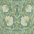 Pimpernell harmaa vihrea kukkatapetti Morris Privet Slate