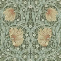 Pimpernell vihrea beige kukkatapetti Morris Bayleaf Manilla