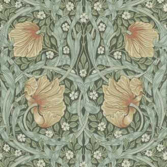 Pimpernell vihrea beige kukkatapetti Morris Bayleaf Manilla image