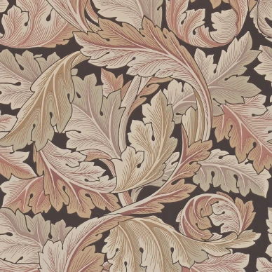 Acanthus ruskea lehtitapetti Morris Terracotta image