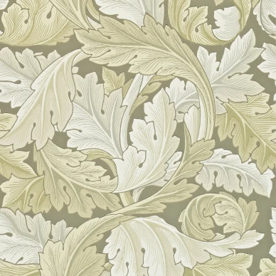 Acanthus vaaleanvihrea lehtitapetti Morris Stone image