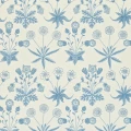 Daisy sinivalkoinen kukkatapetti Morris Blue Ivory