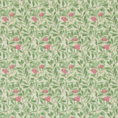 Arbutus vihrea lehtitapetti Morris Olive Pink image