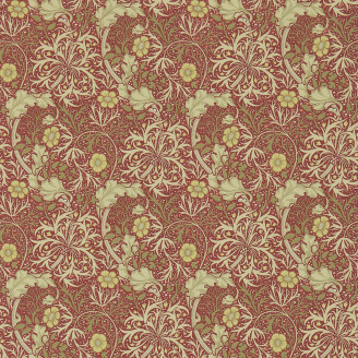 Morris Seaweed punainen kultainen kukkatapetti Morris Red Gold kuva