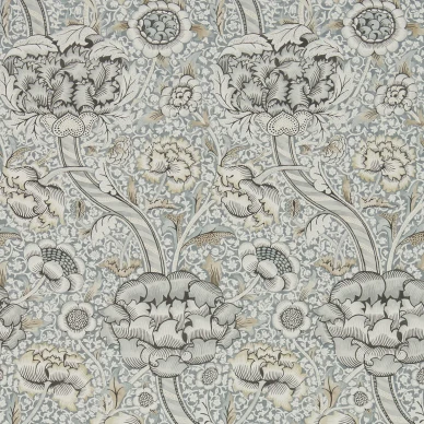 Wandle harmaa kukkatapetti Morris Grey Stone kuva