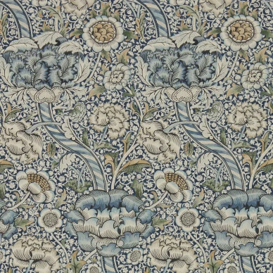 Wandle sininen harmaa kukkatapetti Morris Blue Stone kuva