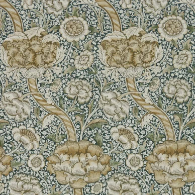 Wandle vihrea keltainen kukkatapetti Morris Forest Mustard kuva