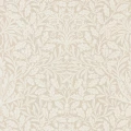 Pure Acorn tummanbeige kukkatapetti Morris Linen Ecru