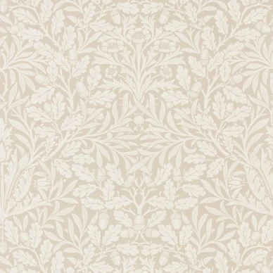 Pure Acorn tummanbeige kukkatapetti Morris Linen Ecru kuva