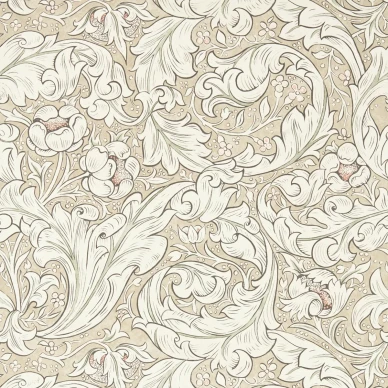 Pure Bachelors Button beige kukkatapetti Morris Linen Charcoal image