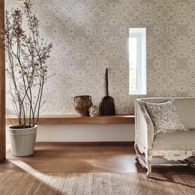 Pure Net Ceiling beige graafinen tapetti eteiseen Morris kuva